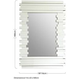 Fifty Five South Puzzle Rectangle Deco Wall Mirror - thumbnail 2