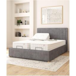 Aspire Grant Adjustable Bed & Mattress Plush Velvet Fabr - thumbnail 2