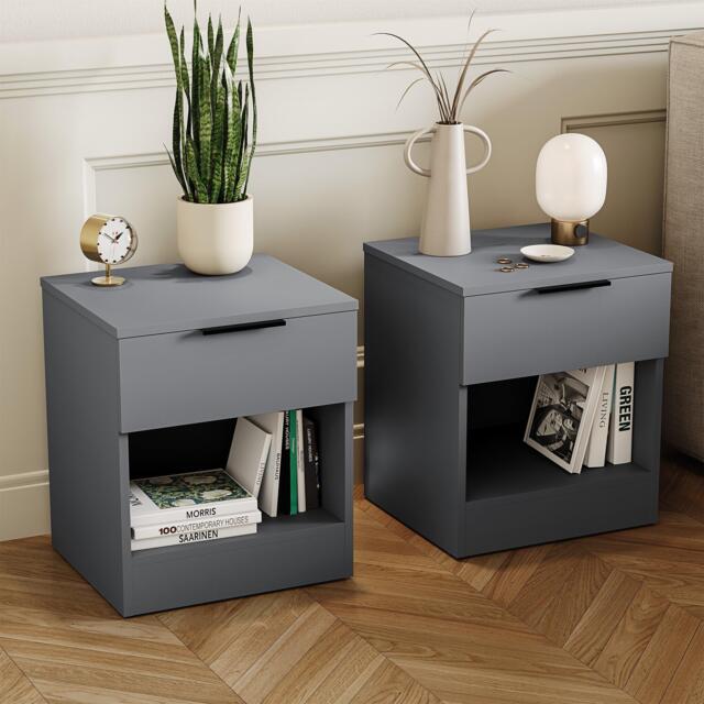 Lassic Trega 1 Drawer Bedside Chest Set Of 2 - image 1