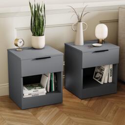 Lassic Trega 1 Drawer Bedside Chest Set Of 2 - thumbnail 1