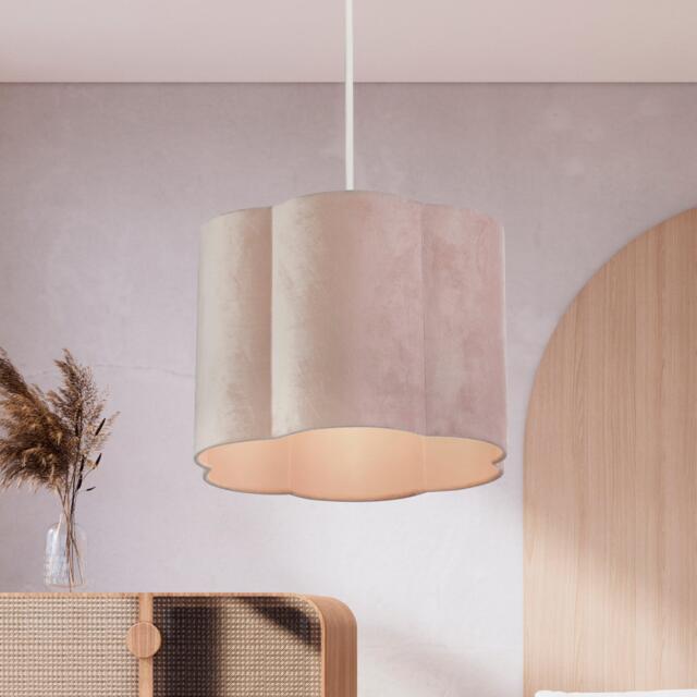 Lighting Collection Scallop Velvet Lampshade - image 1