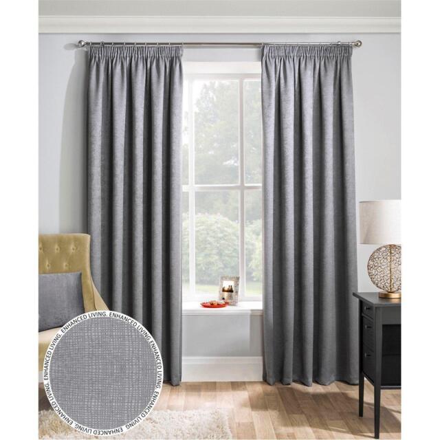 Enhanced Living Matrix Grey Thermal Blockout Tape Top Curtain - image 1