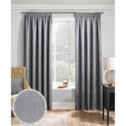 Enhanced Living Matrix Grey Thermal Blockout Tape Top Curtain - thumbnail 1