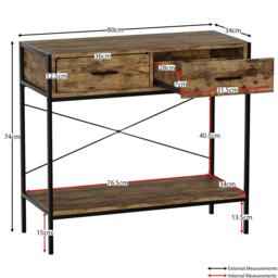Lassic Vida Designs Brooklyn 2 Drawer Console Table - thumbnail 2