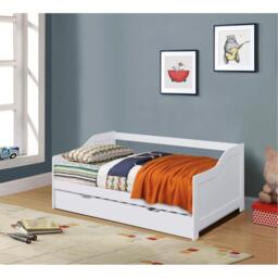 Comfy Living Wooden Trundle Bed with Mattress - thumbnail 1