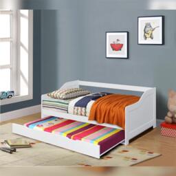Comfy Living Wooden Trundle Bed with Mattress - thumbnail 3