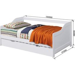 Comfy Living Wooden Trundle Bed with Mattress - thumbnail 2