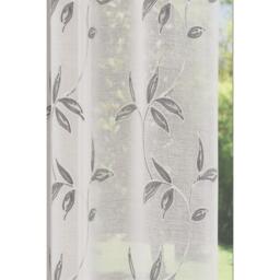 Enhanced Living Oasis Embroidered Leaf Design Voile Panels - Pair - thumbnail 3