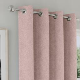 Enhanced Living Austin Blush / Pink 100% Blackout Eyelet Curtains - thumbnail 2