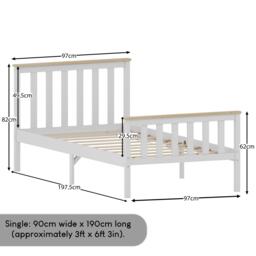 Lassic Vida Designs Milan Single Wooden Bed, High Foot - thumbnail 5
