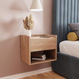 GFW Harmony Wall Mounted Pair of Bedside Tables - thumbnail 1