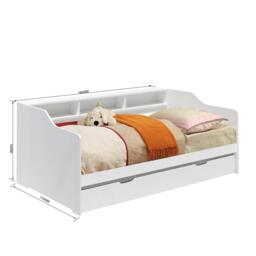 Comfy Living Wooden Day Bed with Trundle and Mattresses - thumbnail 3