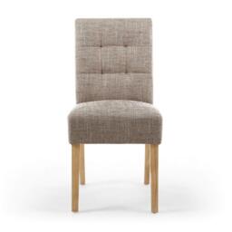 Shankar Set of 2 Moseley Tweed Oatmeal Dining Chairs - thumbnail 4