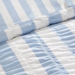Catherine Lansfield Seersucker Frill Stripe Duvet Cover Set - thumbnail 3