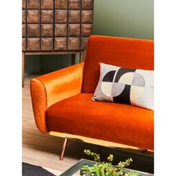 Interiors by Premier Hatton Burnt Orange Velvet Sofa Bed - thumbnail 3