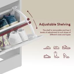 Lassic Vida Designs 3 Drawer Shoe Cabinet With Shelf - thumbnail 6