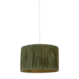 Lighting Collection Unisex Raffia Easy Fit Sage Lamp Shade - thumbnail 4