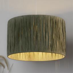 Lighting Collection Unisex Raffia Easy Fit Sage Lamp Shade