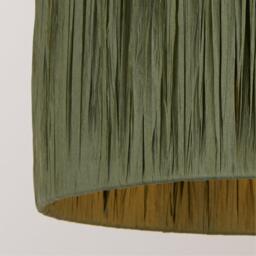 Lighting Collection Unisex Raffia Easy Fit Sage Lamp Shade - thumbnail 2