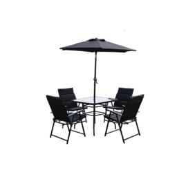 Linea 5-Piece Glass Top Weather Resistant Garden Furniture Set - thumbnail 2