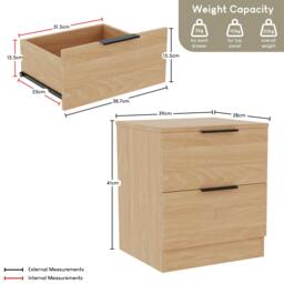 Lassic Trega 2 Drawer Bedside Chest Set Of 2 - thumbnail 2