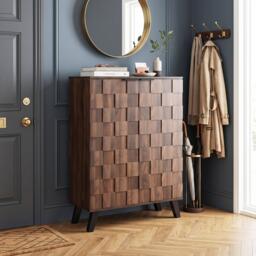 Urban Meuble Vintage Geometric Textured Shoe Cabinet - thumbnail 2