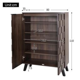 Urban Meuble Vintage Geometric Textured Shoe Cabinet - thumbnail 6
