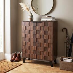 Urban Meuble Vintage Geometric Textured Shoe Cabinet - thumbnail 4