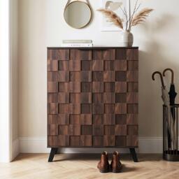 Urban Meuble Vintage Geometric Textured Shoe Cabinet