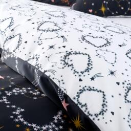 Catherine Lansfield Cosmic Hearts and Stars Reversible Duvet Cover Set - thumbnail 4