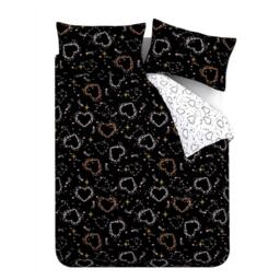 Catherine Lansfield Cosmic Hearts and Stars Reversible Duvet Cover Set - thumbnail 6