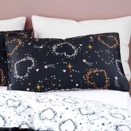 Catherine Lansfield Cosmic Hearts and Stars Reversible Duvet Cover Set - thumbnail 3