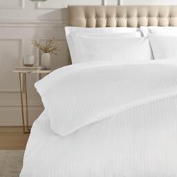 Catherine Lansfield 300 Thread Count Satin Stripe Duvet Cover Set - thumbnail 2
