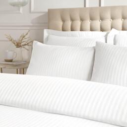 Catherine Lansfield 300 Thread Count Satin Stripe Duvet Cover Set - thumbnail 3