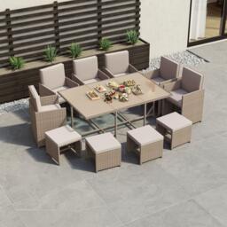 Lassic Garden Vida Cuba 10 Seater Rattan Set + Cover - thumbnail 1