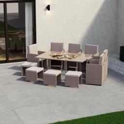 Lassic Garden Vida Cuba 10 Seater Rattan Set + Cover - thumbnail 7