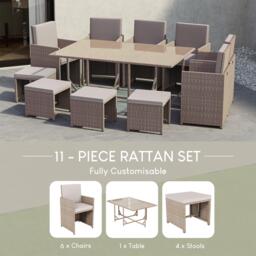 Lassic Garden Vida Cuba 10 Seater Rattan Set + Cover - thumbnail 5