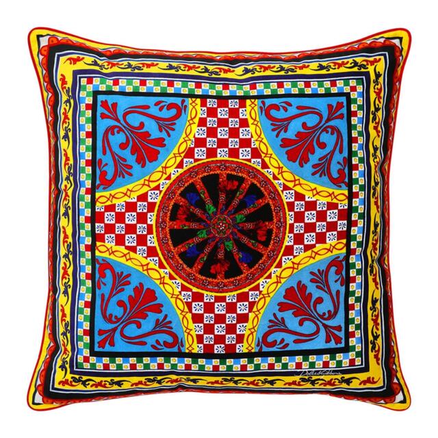 Dolce and Gabbana Casa DolceandGabbanaCasa Carretto Velvet Cushion - 75x75cm - Floral - image 1