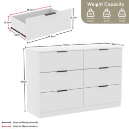 Lassic Trega 6 Drawer Chest of Drawers - thumbnail 2