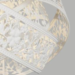 Lighting Collection Matt White 3 Layer Ball Fretwork Shade - thumbnail 4