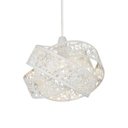 Lighting Collection Matt White 3 Layer Ball Fretwork Shade - thumbnail 2
