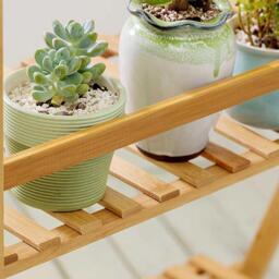 LIFE IDEAS 3-Tier Foldable Wooden Ladder Shelf Brown - thumbnail 7