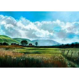 Laura Ashley Countryside Scene Print in a Wood Frame - thumbnail 3