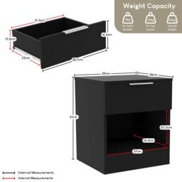Lassic Trega 1 Drawer Bedside Chest - thumbnail 2