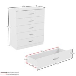 Lassic Vida Designs Riano 5 Drawer Chest - thumbnail 2