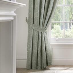 Dreams and Drapes 100% Cotton Jacobean Motif Curtains With Tie-Backs - thumbnail 2