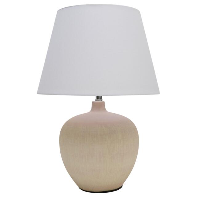 K Living Table Lamp Pink Glazed Ceramic Base and White Shade - image 1