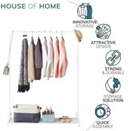 House of Home Clothes Rail Garment Rack With Shoe Storage Shelf - thumbnail 6