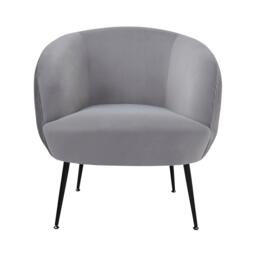 GFW Kamilah Velvet Pleated Accent Chair Grey - thumbnail 2