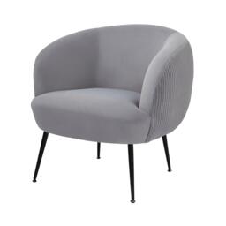 GFW Kamilah Velvet Pleated Accent Chair Grey - thumbnail 4
